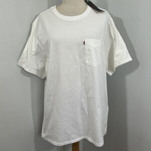 Levis Shirt Mens Large‎ White Crew Relaxed Preppy Minimalist